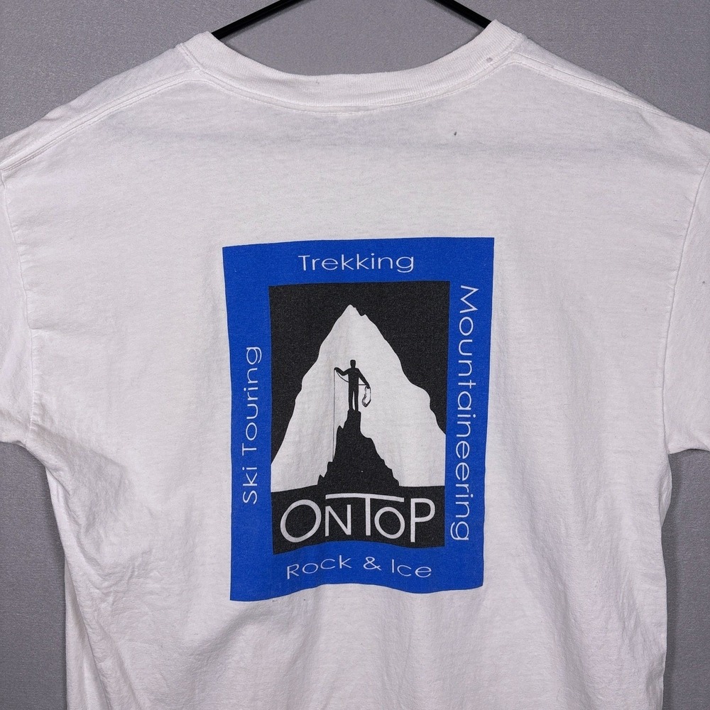 Vintage Mountaineering Guide T-Shirt Large On Top Ski Touring Trekking Alps